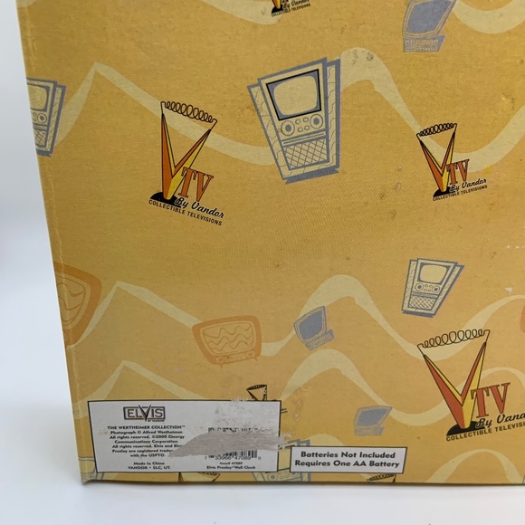 Vintage Vandor Elvis Presley Retro Black/White 8" Wall Clock Open Box NEW! - Picture 14 of 16